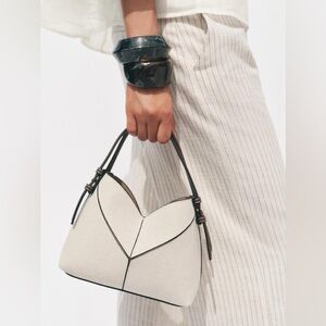 Zara contrast canvas mini tote